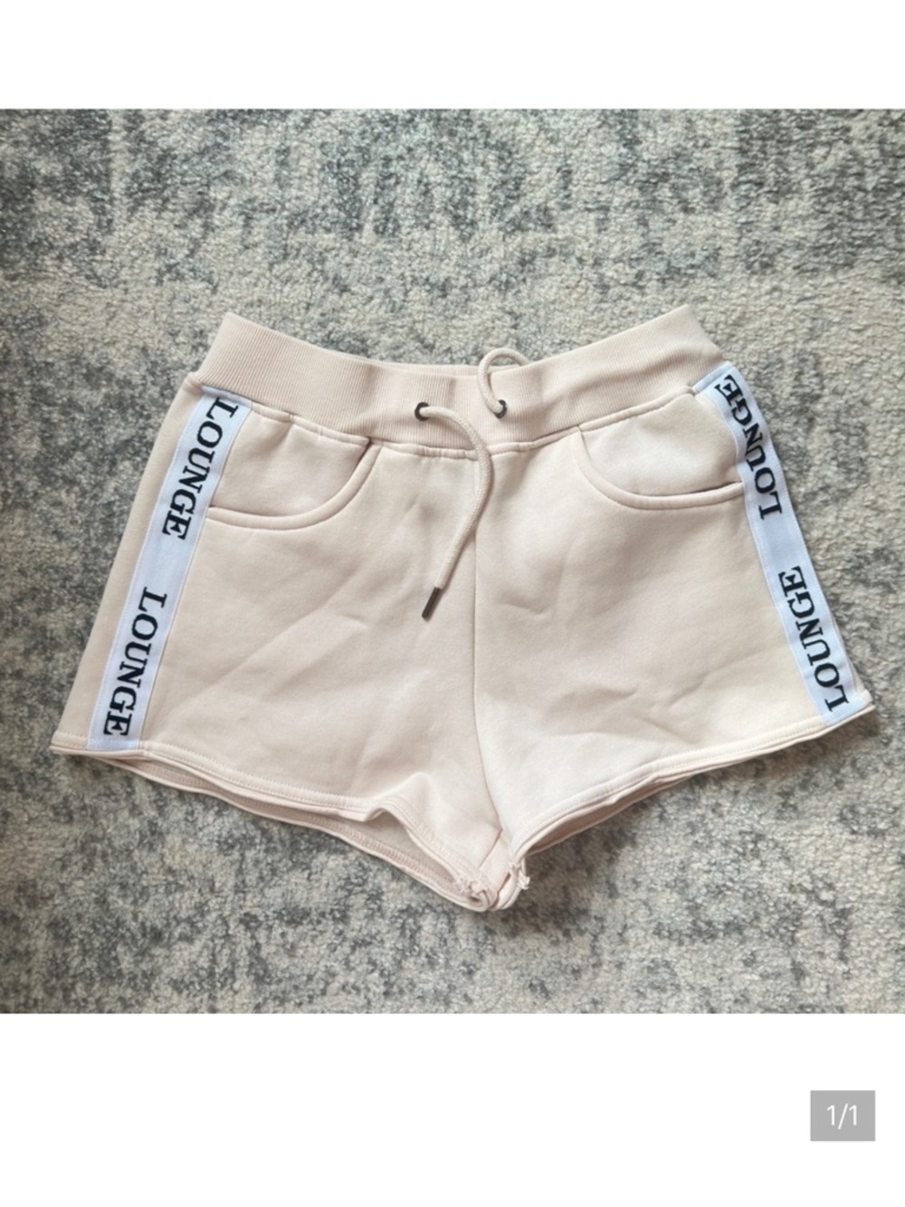 LOUNGE Women's Cream Drawstring Athletic Shorts